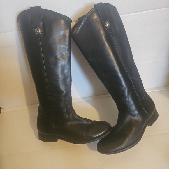 Frye Melissa Button 2 Tall Riding Boots Black Leather Women Size 6.5B Sty 77167 - Picture 2 of 13